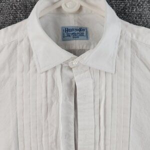 Hilditch Key Point Cotton 15 French Cuff White Pleated Tuxedo Formal Dress Shirt